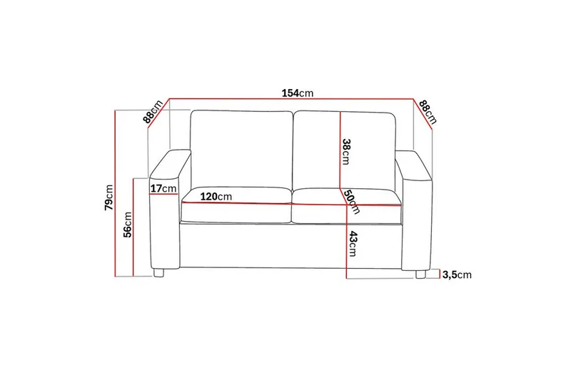 Crazy Soffgrupp 3-sits + 2-sits Tygsoffa - Antracit - Möbler - Soffa - Soffgrupp