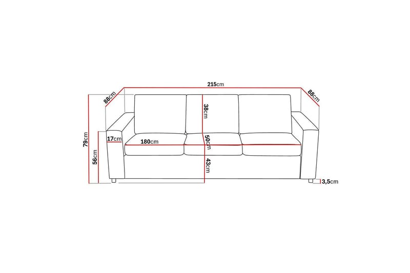 Crazy Soffgrupp 3-sits Soffa + Fåtölj i Tyg - Antracit - Möbler - Soffa - Soffgrupp