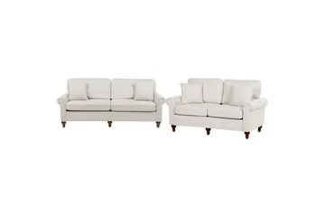 Soffgrupp Ginnerup Beige/mörkt trä - Beige/mörkt trä - Möbler - Soffa - Soffgrupp