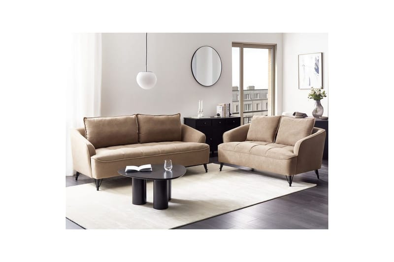 Soffgrupp Hobro Brun/Svart - Brun/Svart - Möbler - Soffa - Soffgrupp