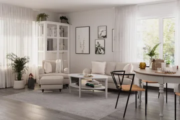 Howard Classic Soffgrupp 3-sits Soffa + Fåtölj i Tyg - Beige - Möbler - Soffa - Soffgrupp - Howard soffgrupp