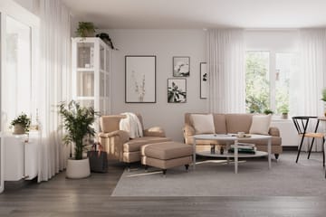 Howard Classic Soffgrupp 3-sits Soffa + Fåtölj i Tyg - Mörkbeige - Möbler - Soffa - Soffgrupp - Howard soffgrupp