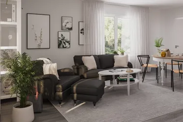 Howard Classic Soffgrupp 3-sits Soffa + Fåtölj i Tyg - Mörkgrå - Möbler - Soffa - Soffgrupp - Howard soffgrupp