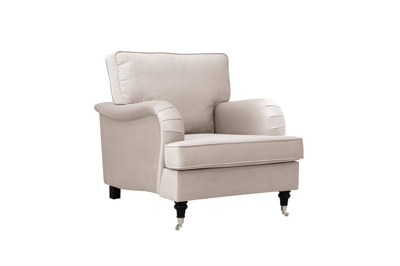 Howard Classic Soffgrupp 3-Sits Soffa och Fåtölj samt Fotpall i Sammet - Beige - Möbler - Soffa - Soffgrupp - Howard soffgrupp