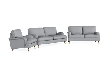 Howard Lyx Soffgrupp 3-sits + 2-sits Soffa + Fåtölj i Tyg - Ljusgrå - Möbler - Soffa - Soffgrupp - Soffgrupp 3 2 1