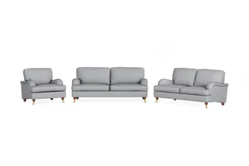 Howard Lyx Soffgrupp 3-sits + 2-sits Soffa + Fåtölj i Tyg - Ljusgrå - Möbler - Soffa - Soffgrupp - Soffgrupp 3 2 1