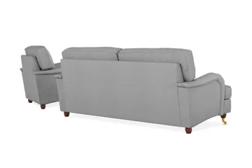 Howard Lyx Soffgrupp 3-sits Soffa + Divanfåtölj i Tyg - Ljusgrå - Möbler - Soffa - Soffgrupp - Howard soffgrupp