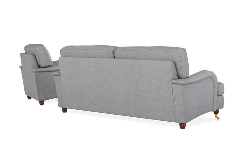 Howard Lyx Soffgrupp 3-sits Soffa + Divanfåtölj i Tyg - Ljusgrå - Möbler - Soffa - Soffgrupp - Howard soffgrupp