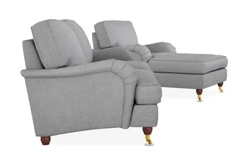 Howard Lyx Soffgrupp 3-sits Soffa + Divanfåtölj i Tyg - Ljusgrå - Möbler - Soffa - Soffgrupp - Howard soffgrupp