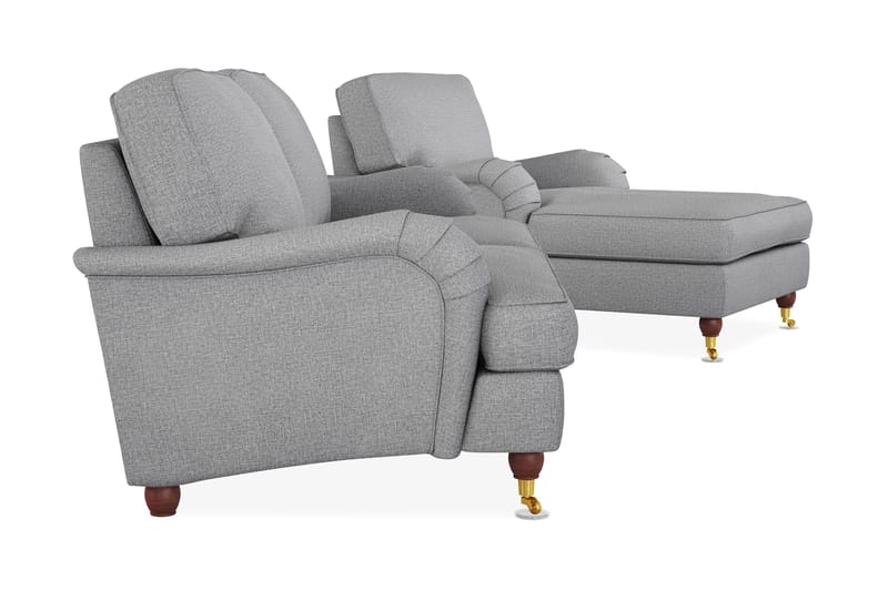 Howard Lyx Soffgrupp 3-sits Soffa + Divanfåtölj i Tyg - Ljusgrå - Möbler - Soffa - Soffgrupp - Howard soffgrupp