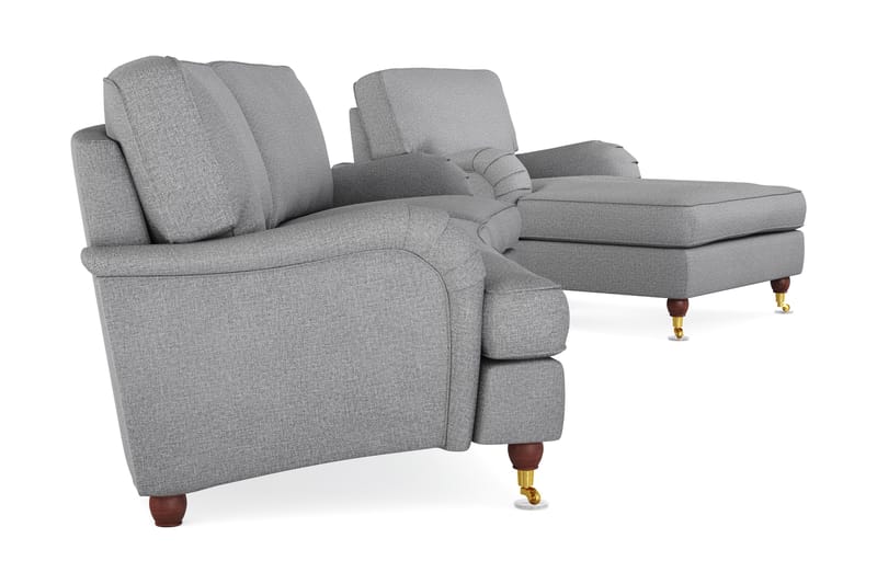 Howard Lyx Soffgrupp 4-sits Svängd Soffa + Divanfåtölj i Tyg - Ljusgrå - Möbler - Soffa - Soffgrupp - Howard soffgrupp