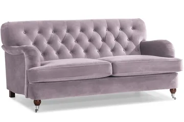 Howard Riviera Soffgrupp Svängd 3-sits + 2-sits Soffa + Fåtölj + Fotpall i Sammet - Lila - Möbler - Soffa - Soffgrupp - Howard soffgrupp