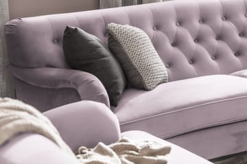 Howard Riviera Soffgrupp Svängd 3-sits + 2-sits Soffa + Fåtölj + Fotpall i Sammet - Lila - Möbler - Soffa - Soffgrupp - Howard soffgrupp