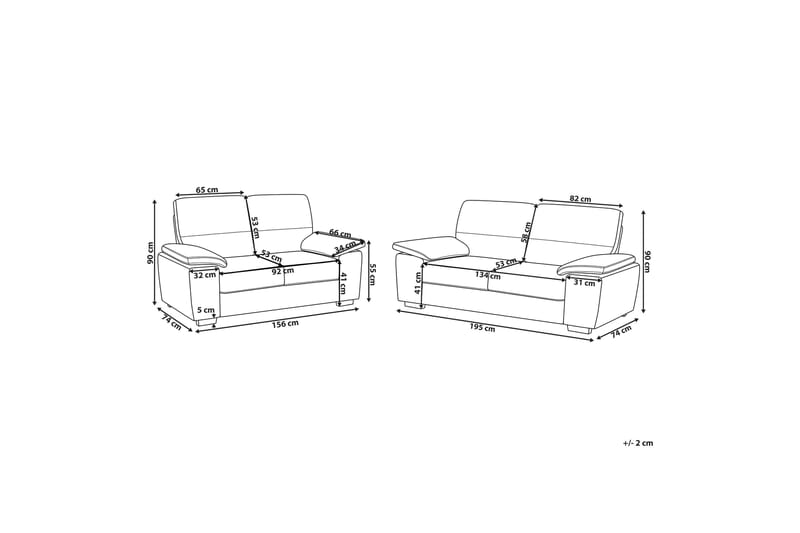 Adlyn Soffgrupp 2-Sits + 3-Sits Konstläder - Beige - Howard soffgrupp