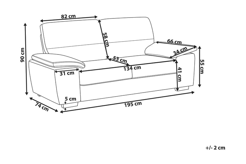 Adlyn Soffgrupp 2-Sits + 3-Sits Konstläder - Beige - Howard soffgrupp