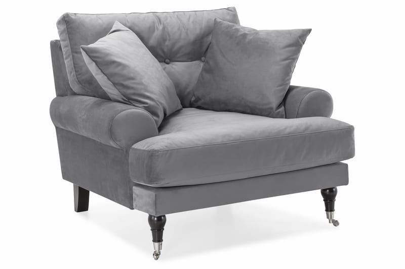 Andrew 3-sits Sammetssoffa - Ljusgrå - Möbler - Soffa - Soffgrupp - Howard soffgrupp