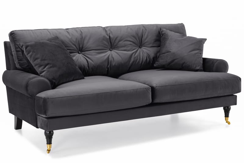 Andrew 3-sits Sammetssoffa - Mörkgrå - Möbler - Soffa - Soffgrupp - Howard soffgrupp