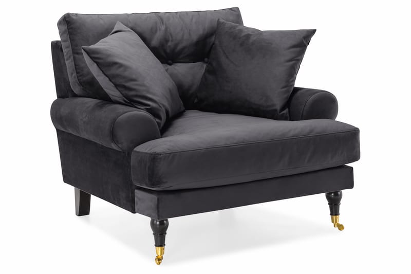 Andrew 3-sits Sammetssoffa - Mörkgrå - Möbler - Soffa - Soffgrupp - Howard soffgrupp