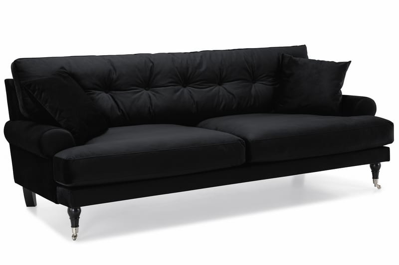 Andrew 3-sits Sammetssoffa - Svart - Möbler - Soffa - Soffgrupp - Howard soffgrupp