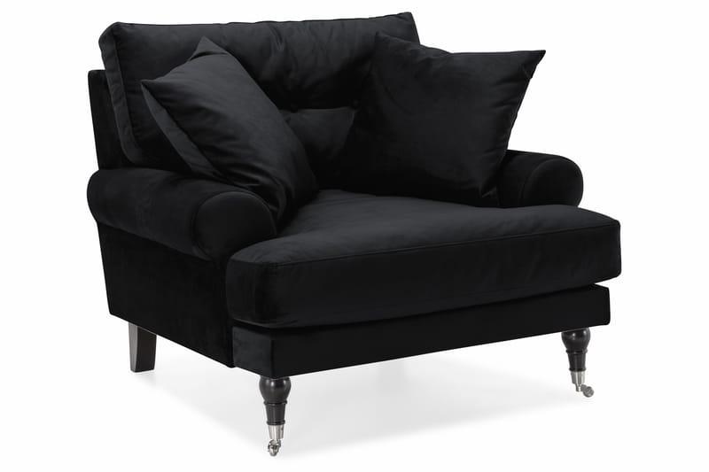 Andrew 3-sits Sammetssoffa - Svart - Möbler - Soffa - Soffgrupp - Howard soffgrupp