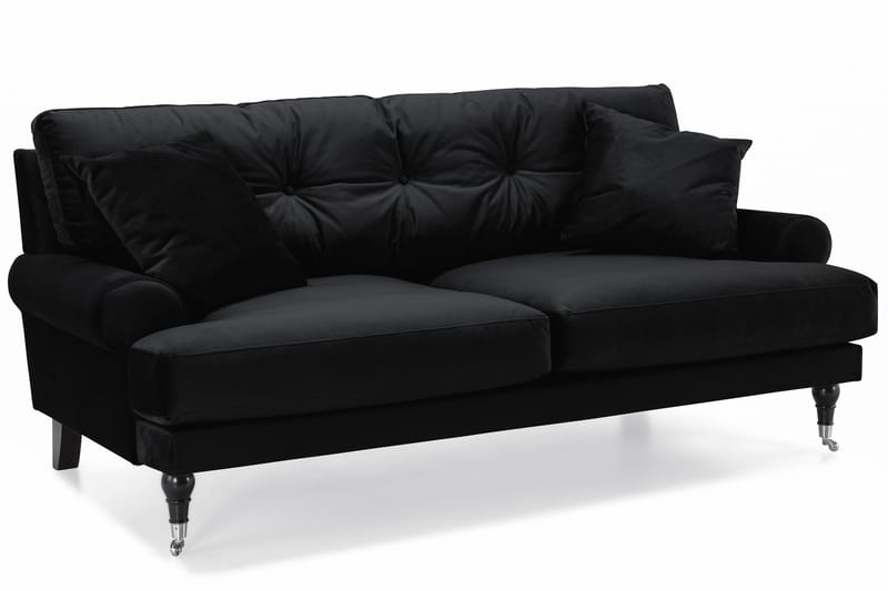 Andrew 3-sits Sammetssoffa - Svart - Möbler - Soffa - Soffgrupp - Howard soffgrupp
