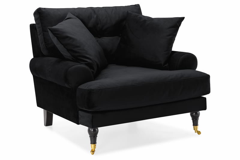 Andrew 3-sits Sammetssoffa - Svart - Möbler - Soffa - Soffgrupp - Howard soffgrupp