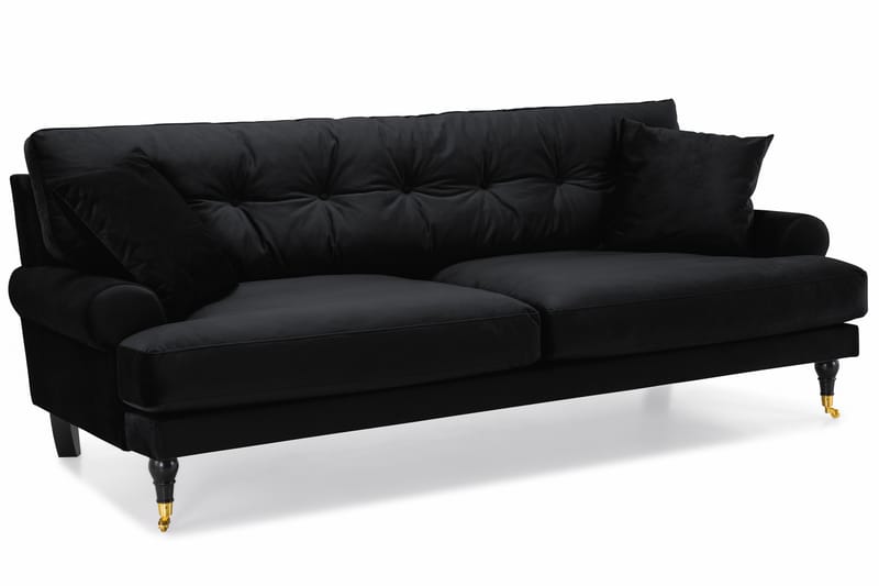 Andrew 3-sits Sammetssoffa - Svart - Möbler - Soffa - Soffgrupp - Howard soffgrupp