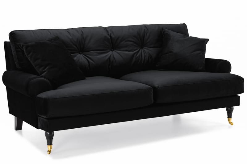 Andrew 3-sits Sammetssoffa - Svart - Möbler - Soffa - Soffgrupp - Howard soffgrupp