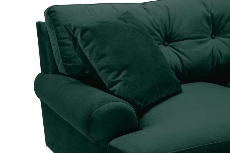 Andrew Soffgrupp 2-sits Soffa + Fåtölj + Fotpall i Sammet - Grön - Möbler - Soffa - Soffgrupp - Howard soffgrupp