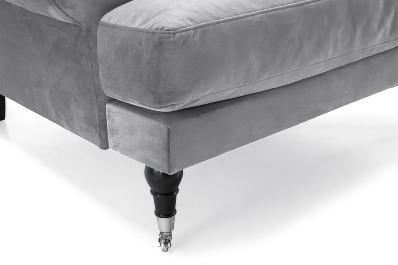 Andrew Soffgrupp 2-sits Soffa + Fåtölj + Fotpall i Sammet - Ljusgrå - Möbler - Soffa - Soffgrupp - Howard soffgrupp