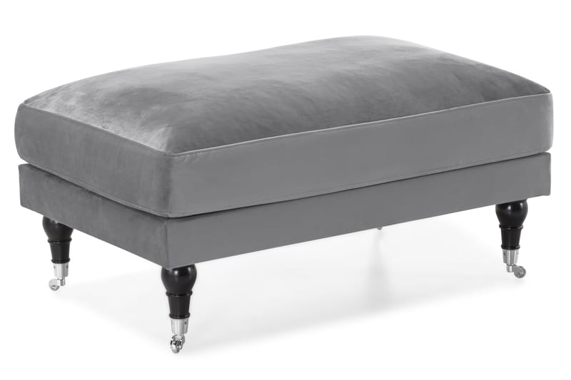 Andrew Soffgrupp 2-sits Soffa + Fåtölj + Fotpall i Sammet - Ljusgrå - Möbler - Soffa - Soffgrupp - Howard soffgrupp