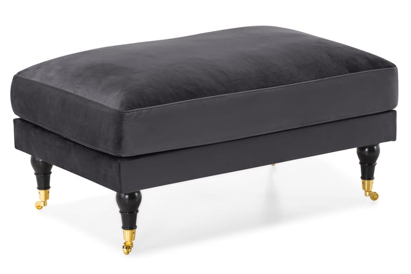 Andrew Soffgrupp 2-sits Soffa + Fåtölj + Fotpall i Sammet - Mörkgrå - Möbler - Soffa - Soffgrupp - Howard soffgrupp