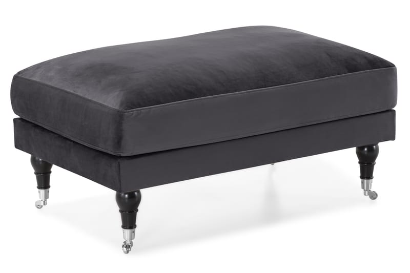 Andrew Soffgrupp 2-sits Soffa + Fåtölj + Fotpall i Sammet - Mörkgrå - Möbler - Soffa - Soffgrupp - Howard soffgrupp