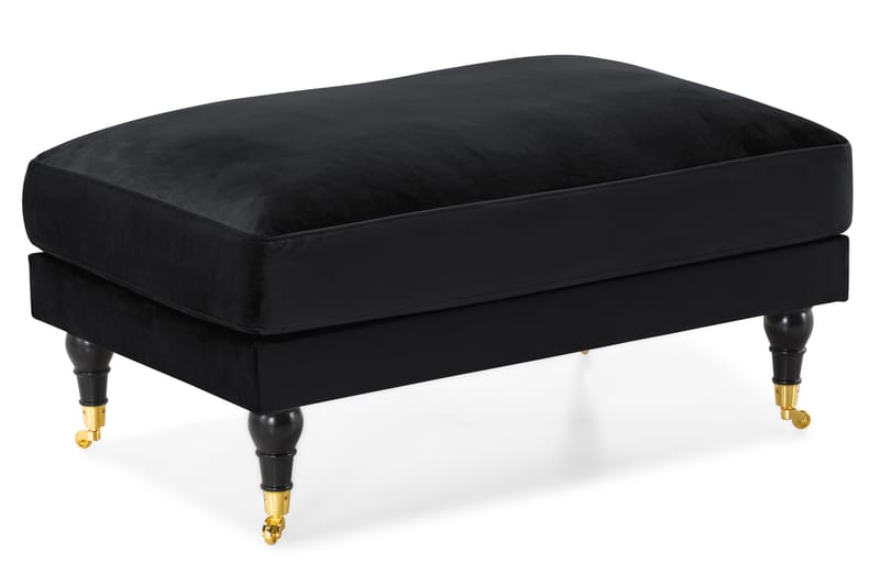 Andrew Soffgrupp 2-sits Soffa + Fåtölj + Fotpall i Sammet - Svart - Möbler - Soffa - Soffgrupp - Howard soffgrupp