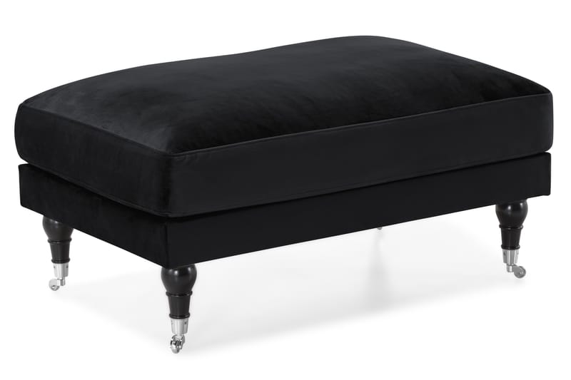 Andrew Soffgrupp 2-sits Soffa + Fåtölj + Fotpall i Sammet - Svart - Möbler - Soffa - Soffgrupp - Howard soffgrupp