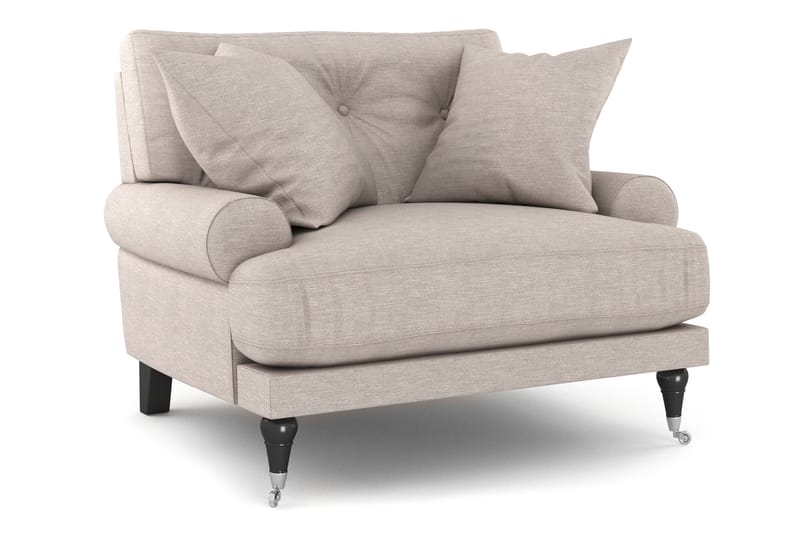 Andrew Soffgrupp 2-sits Soffa + Fåtölj + Fotpall i Tyg - Beige - Möbler - Soffa - Soffgrupp - Howard soffgrupp