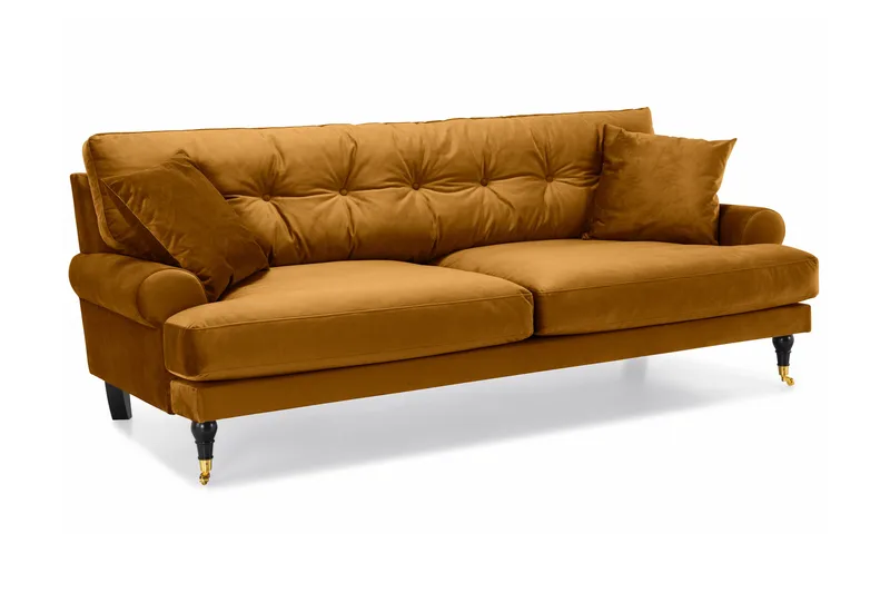 Andrew Soffgrupp 3+1 Sammet - Mörkgul - Möbler - Soffa - Soffgrupp - Howard soffgrupp