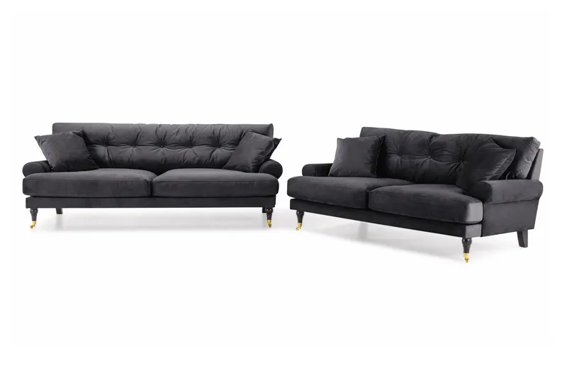 Andrew Soffgrupp 3+2 Sammet - Mörkgrå - Möbler - Soffa - Soffgrupp - Howard soffgrupp