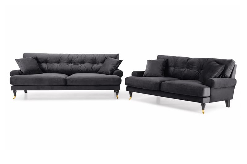 Andrew Soffgrupp 3+2 Sammet - Mörkgrå - Möbler - Soffa - Soffgrupp - Howard soffgrupp