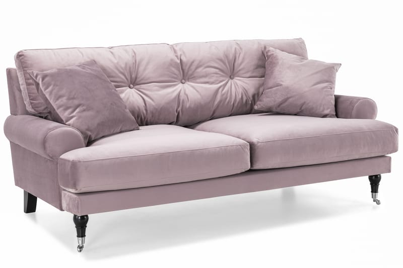 Andrew Soffgrupp 3-sits + 2-sits Soffa + Fåtölj + Fotpall i Sammet - Lila - Möbler - Soffa - Soffgrupp - Howard soffgrupp