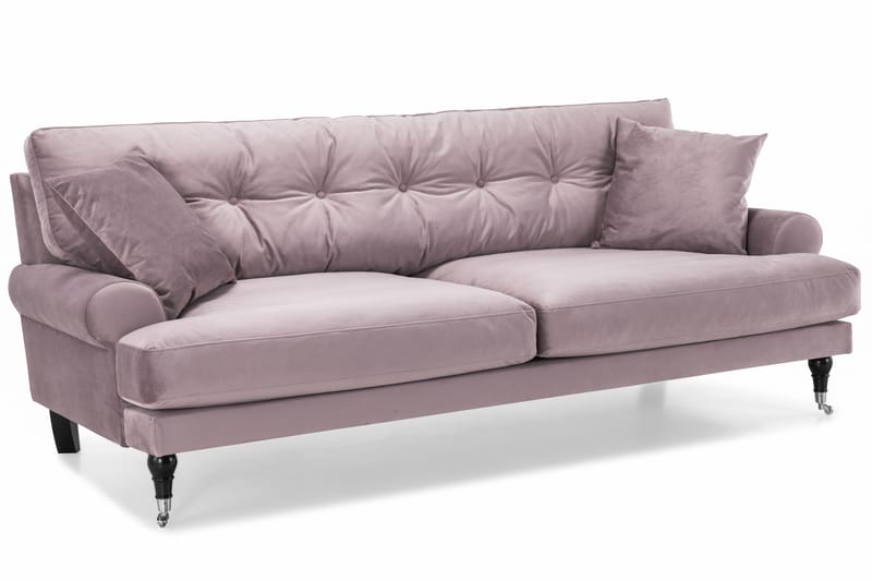Andrew Soffgrupp 3-sits + 2-sits Soffa + Fåtölj + Fotpall i Sammet - Lila - Möbler - Soffa - Soffgrupp - Howard soffgrupp