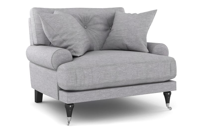 Andrew Soffgrupp 3-sits + 2-sits Soffa + Fåtölj + Fotpall i Tyg - Grå - Möbler - Soffa - Soffgrupp - Howard soffgrupp