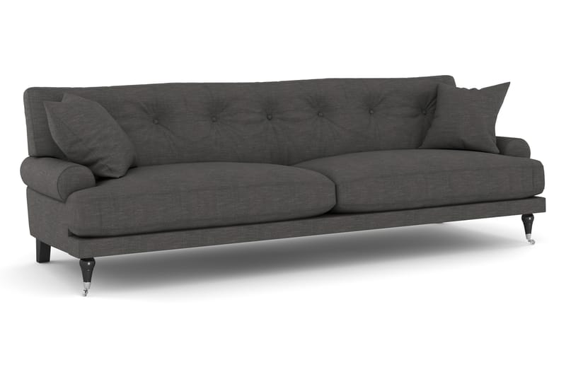 Andrew Soffgrupp 3-sits + 2-sits Soffa + Fåtölj + Fotpall i Tyg - Mörkgrå - Möbler - Soffa - Soffgrupp - Howard soffgrupp