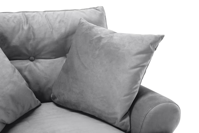 Andrew Soffgrupp 3-sits Soffa + Fåtölj + Fotpall i Sammet - Ljusgrå - Möbler - Soffa - Soffgrupp - Howard soffgrupp