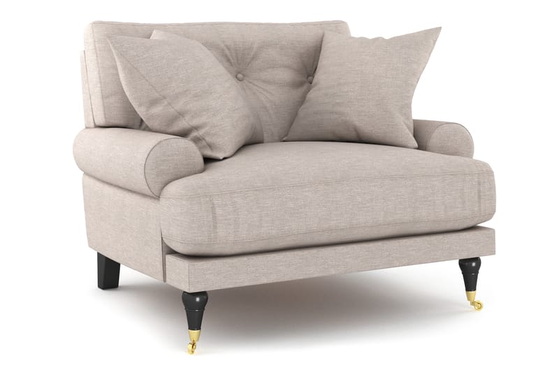 Andrew Soffgrupp 3-sits Soffa + Fåtölj + Fotpall i Tyg - Beige - Möbler - Soffa - Soffgrupp - Howard soffgrupp