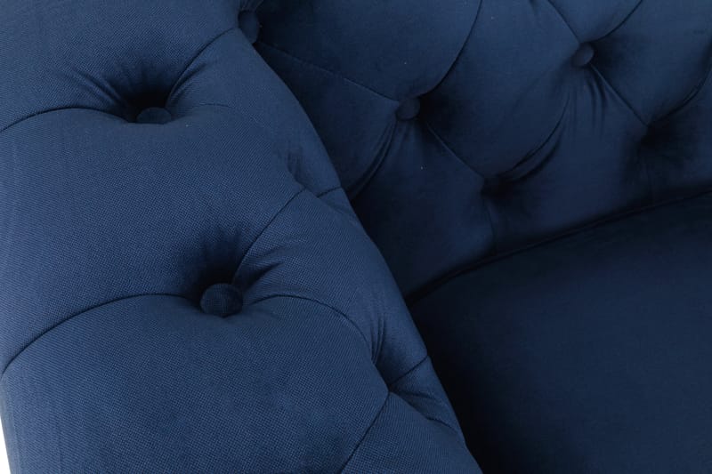 Chesterfield Deluxe Soffgrupp 2-sits+Fåtölj+Fotpall Sammet - Petrolblå - Möbler - Soffa - Soffgrupp - Howard soffgrupp