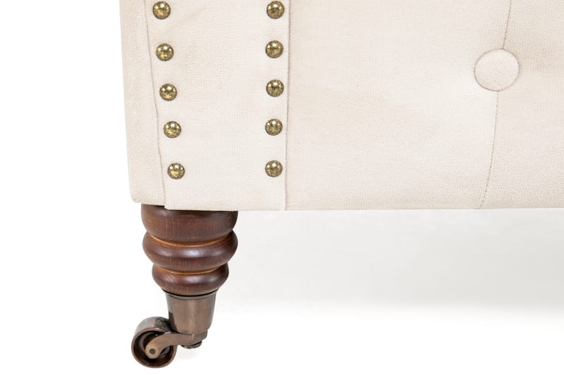 Chesterfield Deluxe Soffgrupp 3-sits+Fåtölj+Fotpall Sammet - Beige - Möbler - Soffa - Soffgrupp - Howard soffgrupp