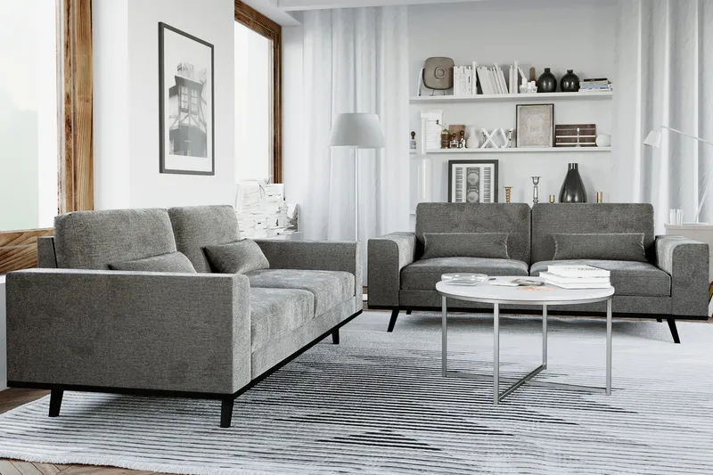 Copenhagen Soffgrupp 3-sits + 2-sits Sammetssoffa - Mörkgrå - Möbler - Soffa - Soffgrupp - Howard soffgrupp