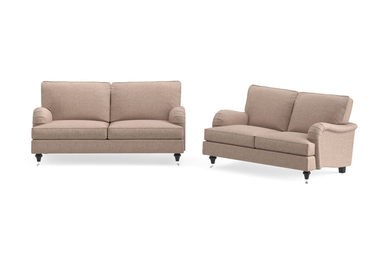 Howard Classic Soffgrupp 2-sits + 2-sits Tygsoffa, Mörkbeige