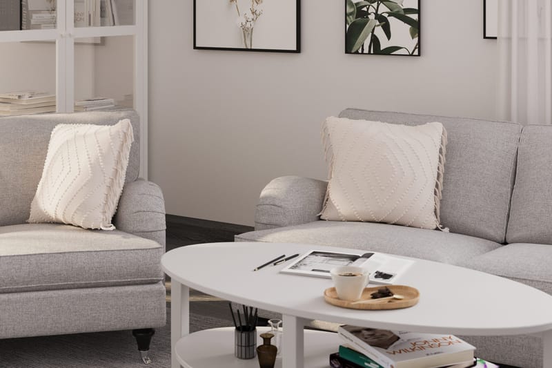 Howard Classic Soffgrupp 2-sits + Liten 2-sits Soffa + Fåtölj + Fotpall i Tyg - Grå - Möbler - Soffa - Soffgrupp - Howard soffgrupp